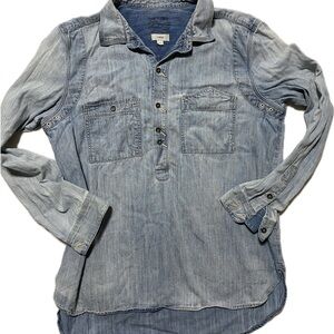 Madewell washed blue Denim Pullover Shirt L
